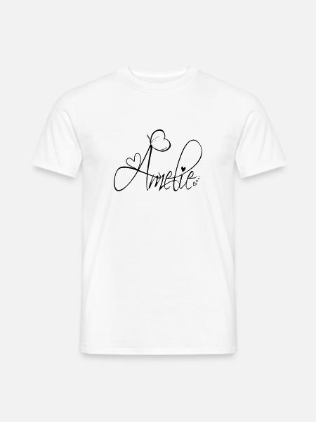 Amelie Name Vorname Mädchen Kalligrafie Dekor - Männer T-Shirt - Weiß