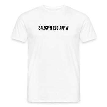 Santa Maria, Californie, États-Unis, Coordonnées - T-shirt homme - blanc - Devant - AI Model Male 178 dark (178cm)