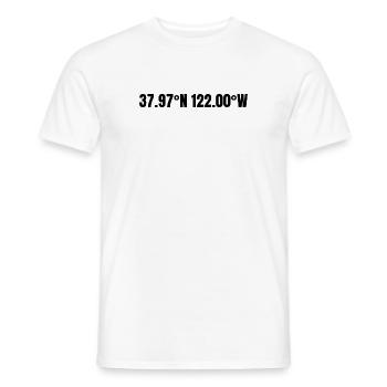 Concord California USA Coordinates - Men's T-Shirt - white - Front - AI Model Male 178 dark (178cm)