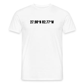 Clearwater, Florida, USA Coordinates - Men's T-Shirt - white - Front - AI Model Male 178 dark (178cm)