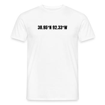 Coordonnées Columbia, Missouri, États-Unis - T-shirt homme - blanc - Devant - AI Model Male 178 dark (178cm)