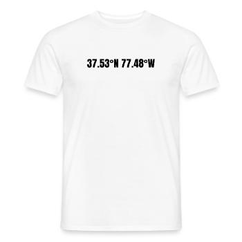 Richmond, Virginia, United States Coordinates - Men's T-Shirt - white - Front - AI Model Male 178 dark (178cm)