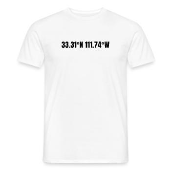 Gilbert, Arizona, USA Coordinates - Men's T-Shirt - white - Front - AI Model Male 178 dark (178cm)