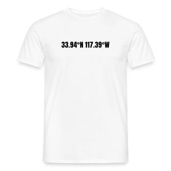 Riverside California USA Koordinaten - Männer T-Shirt - Weiß - Vorne - AI Model Male 178 dark (178cm)