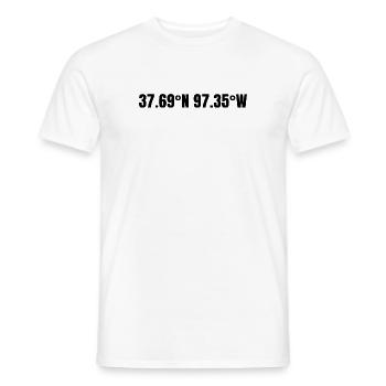 Wichita Kansas USA Koordinaten - Männer T-Shirt - Weiß - Vorne - AI Model Male 178 dark (178cm)