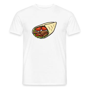Döner Kebab Dürüm Yufka Sandwich Cuisine de rue allemande - T-shirt homme - blanc - Devant - AI Model Male 178 dark (178cm)