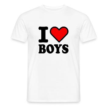 I love boys - Männer T-Shirt - Weiß - Vorne - AI Model Male 178 dark (178cm)