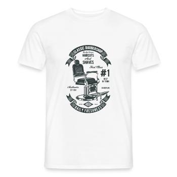 Friseur Shop Vintage - Männer T-Shirt - Weiß - Vorne - AI Model Male 178 dark (178cm)