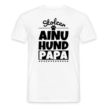 Ainu-Hund lustig Herrchen Hund - Männer T-Shirt - Weiß - Vorne - AI Model Male 178 dark (178cm)