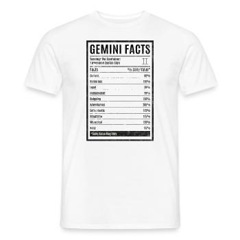 Gemini Facts Apparel pour tous Cadeaux zodiacal - T-shirt homme - blanc - Devant - AI Model Male 178 dark (178cm)