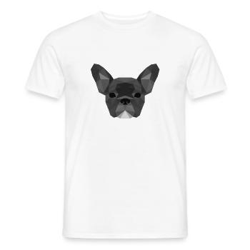 Low Poly Frenchie grey - Männer T-Shirt - Weiß - Vorne - AI Model Male 178 dark (178cm)