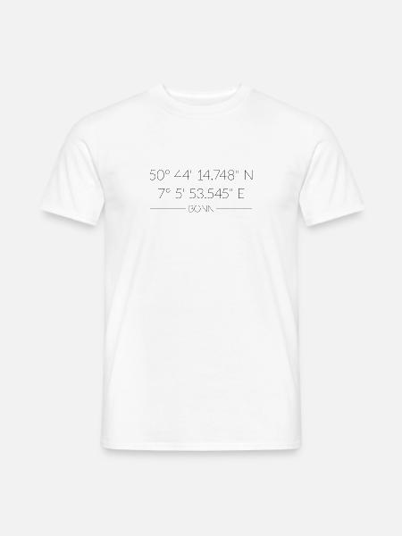 Bonn Koordinaten Bonner Geschenkidee Heimat - Männer T-Shirt - Weiß
