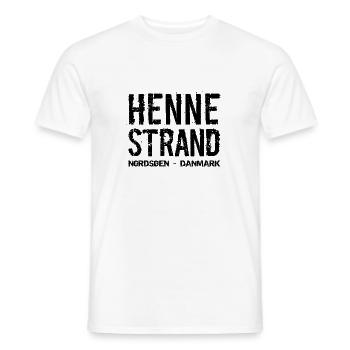 Henne Strand, Jutland occidental, Danemark, Mer du Nord - T-shirt homme - blanc - Devant - AI Model Male 178 dark (178cm)