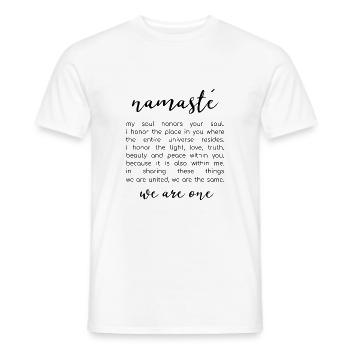 Namaste - Namaste Yoga OM Meditation Gift - Men's T-Shirt - white - Front - AI Model Male 178 dark (178cm)