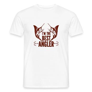 Angler Angelhaken Angelrute Sportfischer - Männer T-Shirt - Weiß - Vorne - AI Model Male 178 dark (178cm)