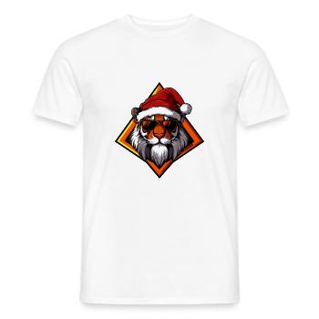 Tigre Noël Cool - T-shirt homme - blanc - Devant - AI Model Male 178 dark (178cm)