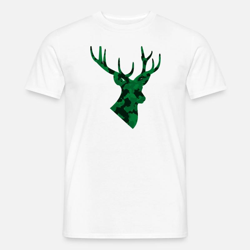 Camouflage Hirsch - Männer T-Shirt - Weiß