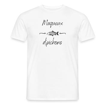 Maqueux de pichons tee shirt humoristique chti - T-shirt homme - blanc - Devant - AI Model Male 178 dark (178cm)
