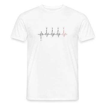 Motorcycle motorcyclist heartbeat gear shift - Men's T-Shirt - white - Front - AI Model Male 178 dark (178cm)