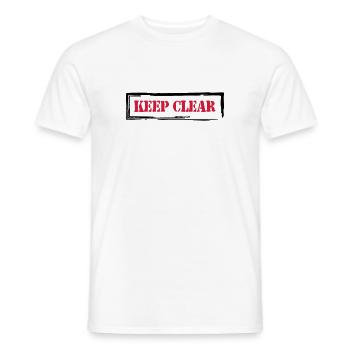 Keep Clear! - Men's T-Shirt - white - Front - AI Model Male 178 dark (178cm)
