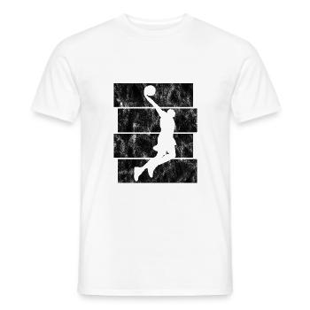 Basket-ball joueur de basket-ball joueur de basket rétro - T-shirt homme - blanc - Devant - AI Model Male 178 dark (178cm)