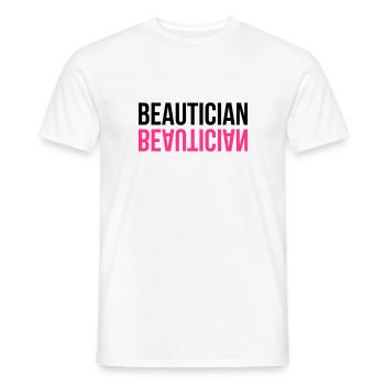 Esthéticienne / Esthétique / Beauté / Esthétique - T-shirt homme - blanc - Devant - AI Model Male 178 dark (178cm)