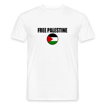 Free palestine - T-shirt homme - blanc - Devant - AI Model Male 178 dark (178cm)