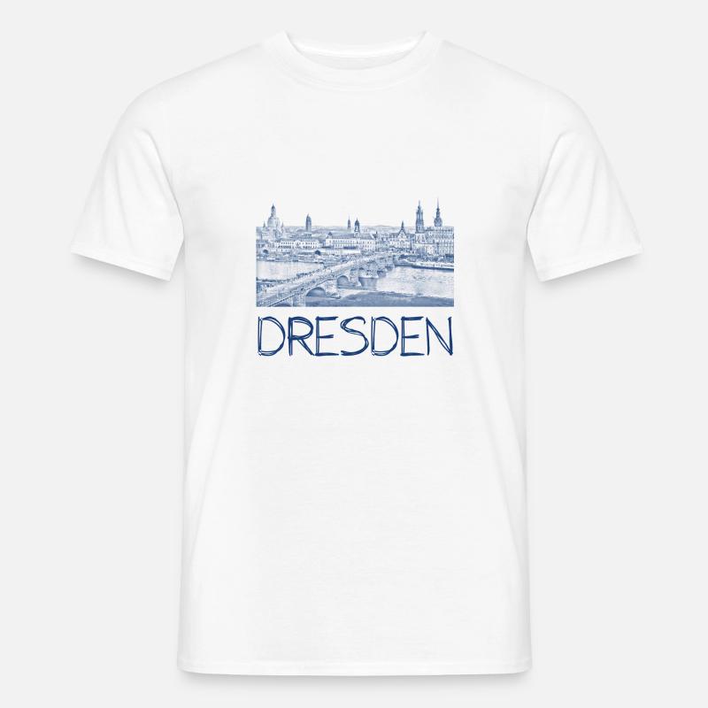 Kulizeichnung Dresden - Männer T-Shirt - Weiß