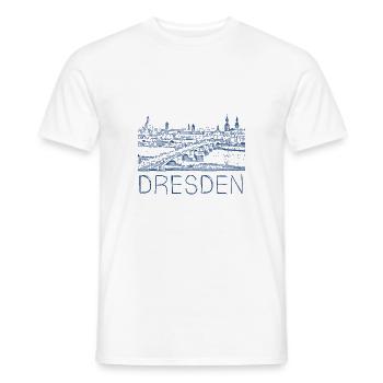 Kulizeichnung Dresden - T-shirt homme - blanc - Devant - AI Model Male 178 dark (178cm)