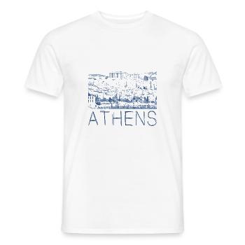 dessin au stylo athènes - T-shirt homme - blanc - Devant - AI Model Male 178 dark (178cm)