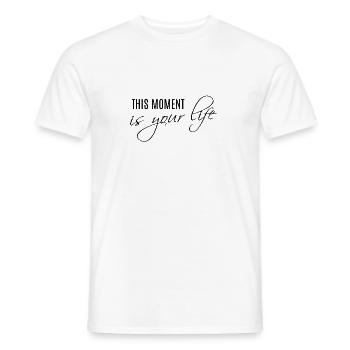This moment is your life - carpe diem - Men's T-Shirt - white - Front - AI Model Male 178 dark (178cm)