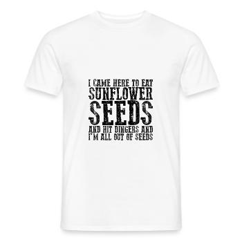 Je suis venu ici pour manger des graines de tournesol et frapper Dingers 4 - T-shirt homme - blanc - Devant - AI Model Male 178 dark (178cm)