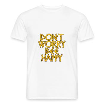 Ne vous inquiétez pas Bee Happy 26 - T-shirt homme - blanc - Devant - AI Model Male 178 dark (178cm)