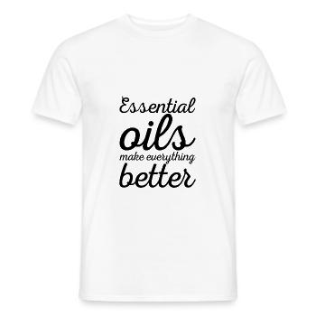 Essential Oils Make Everything Better 5 - Men's T-Shirt - white - Front - AI Model Male 178 dark (178cm)