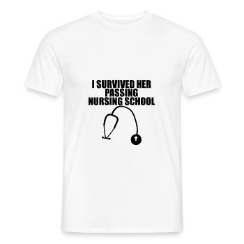 I Survived Her Passing Nursing School 11 - Men's T-Shirt - white - Front - AI Model Male 178 dark (178cm)