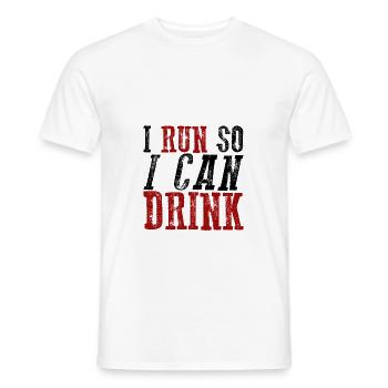 I Run So I Can Drink 3 - Men's T-Shirt - white - Front - AI Model Male 178 dark (178cm)