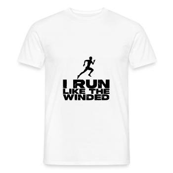 Je cours comme les Winded 2 - T-shirt homme - blanc - Devant - AI Model Male 178 dark (178cm)