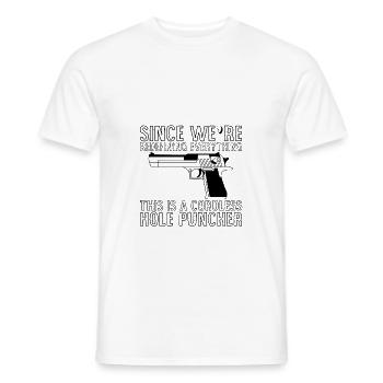 Il s’agit d’un perforateur sans fil 1 - T-shirt homme - blanc - Devant - AI Model Male 178 dark (178cm)