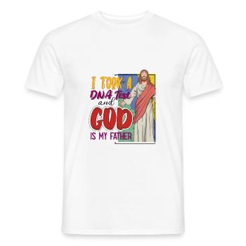 J’ai fait un test ADN et Dieu est mon père 21 - T-shirt homme - blanc - Devant - AI Model Male 178 dark (178cm)