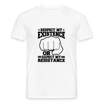 Respectez mon existence ou attendez-vous à ma résistance 11 - T-shirt homme - blanc - Devant - AI Model Male 178 dark (178cm)