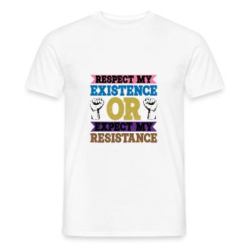 Respectez mon existence ou attendez-vous à ma résistance 8 - T-shirt homme - blanc - Devant - AI Model Male 178 dark (178cm)