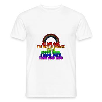 At My Age I'm Not A Snack, I'm A Happy Meal 4 - Men's T-Shirt - white - Front - AI Model Male 178 dark (178cm)