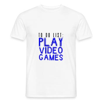 Liste de choses à faire Jouer à des jeux vidéo 2 - T-shirt homme - blanc - Devant - AI Model Male 178 dark (178cm)
