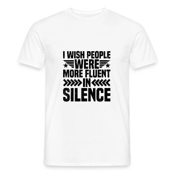 J’aimerais que les gens soient plus à l’aise dans le silence 2 - T-shirt homme - blanc - Devant - AI Model Male 178 dark (178cm)