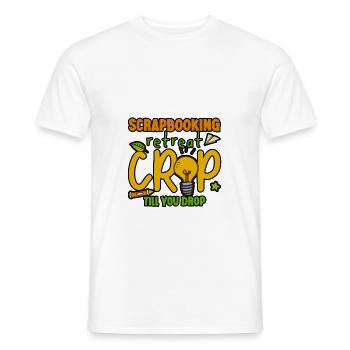 Scrapbooking Retreat Crop jusqu’à ce que vous tombiez 3 - T-shirt homme - blanc - Devant - AI Model Male 178 dark (178cm)