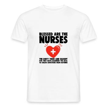 Bénies soient les infirmières - T-shirt homme - blanc - Devant - AI Model Male 178 dark (178cm)