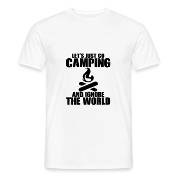 Let's Just Go Camping And Ignore The World - Men's T-Shirt - white - Front - AI Model Male 178 dark (178cm)