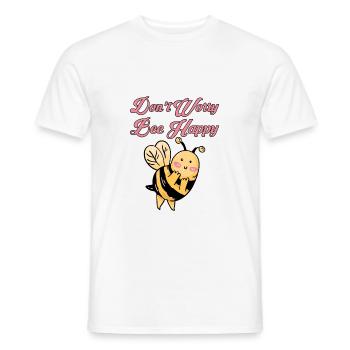 Don't Worry Bee Happy 31 - Men's T-Shirt - white - Front - AI Model Male 178 dark (178cm)