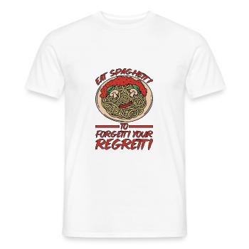 Eat Spaghetti To Forgetti Your Regretti 5 - Männer T-Shirt - Weiß - Vorne - AI Model Male 178 dark (178cm)