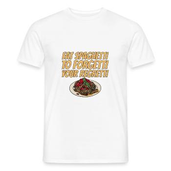 Eat Spaghetti To Forgetti Your Regretti 6 - Männer T-Shirt - Weiß - Vorne - AI Model Male 178 dark (178cm)